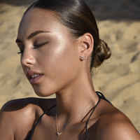 Nour Fine Diamante Blind Earrings (Gold)