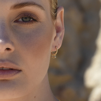 Augusta Beaded Zirconia Drop Earrings (Gold Vermeil)