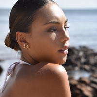 Alanna Diamante Curve Stud Earrings (Gold)