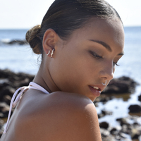 Alanna Diamante Curve Stud Earrings (Silver)