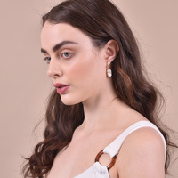 Mediterranean Baroque Pearl Drop Earrings
					