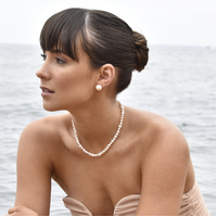 Bay Baroque Pearl Stud Earrings (Imperfect No.5)