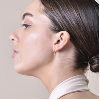 Adina Beaded Dainty Cross Drop Earrings (Gold Vermeil)