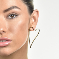 Ayla Sculptural Love Heart Earrings 