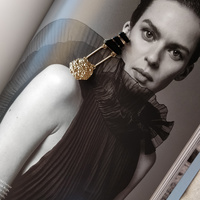 Elyn Black and Gold Earrings  (for non-pierced ears)