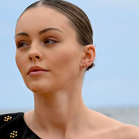 Capricorn Artisan Zirconia Pavé Stud Earrings (Gold)