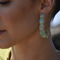 Jemila Chalcedony Gemstone Hoop Earrings