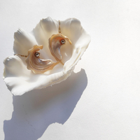 Camile Modern Shell Drop Earrings 