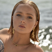 Alvena Coral Statement Earrings