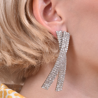 Daur Diamante Ribbon Earrings