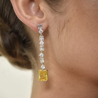 Annalee Crystal Drop Earrings (Citrine)