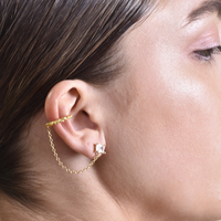 Lior Gold Vermeil Topaz Chain Cuff Earring (Single Piece)