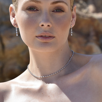 Aka Dainty Sculptural Pebble Drop Earrings (Silver)