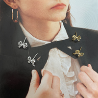 Tilda Dainty Bow Tie Earrings (Silver)