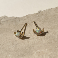 Solvita Dainty Opal Stud Earrings