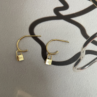 Billie Minimalist Padlock Earrings
					