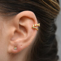 Arcelia Diamante Padlock Stud Earrings (Gold)