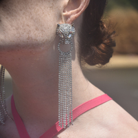 Chase Diamante Leopard Statement Earrings (Oversized)