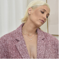 Una Dainty Silver Curve Earrings
					