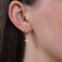 Mika Fine Diamante Star Drop Earrings
					