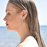 Victoire Diamante Baguette Bag Earrings
					