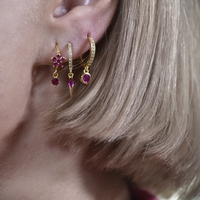 Jadie Dainty Zircon Drop Earrings (Fuchsia)
					