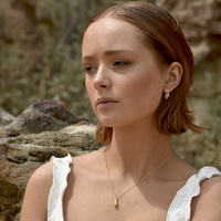 Noemie Dual Tone Bear Outlined Earrings