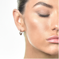 Briar Sculptural Sparkle Hoop Earrings (Silver)