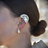 Hanako Sculpture Ear Cuff (Silver Single Piece)