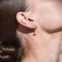 Katia Dainty Evil Eye Drop Earrings (Gold)