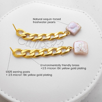 Dimanche Muse Chain Pearl Drop Earrings
					