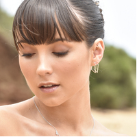 Finley Sculpture Frame Earrings (Silver)
					