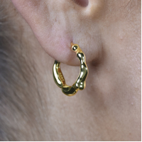 Elodie Artsy Fluid Hoop Earrings (Gold Vermeil)