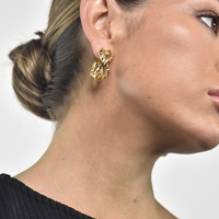 Dejouer 24K Twisted Twin Hoop Earrings
					