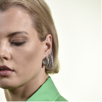 Elior Diamnate-embellished Hoop Earrings (Silver)