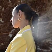 Massimo Diamante Dual Tone Hoop Earrings
					