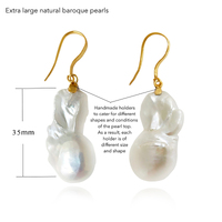 Agata 24K Baroque Pearl Drop Earrings (Imperfect No. 2)