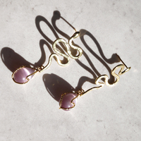 La Déesse Artisan Cats Eye Stone Drop Earrings