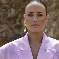 L 'amour 24K Luxury Baroque Pearl  Drop Earrings