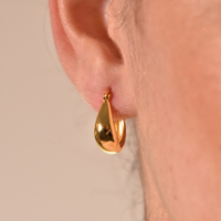 Krista Modern Bowl Huggie Earrings - Gold