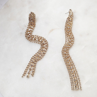 Elizabeth Diamante Gold Tassel Earrings (My ears are pierced)