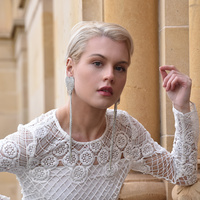 Bronte Catwalk Long Drop Earrings (My ears are pierced)