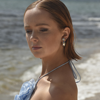 Adair Chunky C Hoop Earrings (Silver)