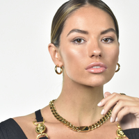 Abella Classic C Hoop Earrings (Gold)