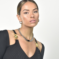 Abella Classic C Hoop Earrings (Silver)