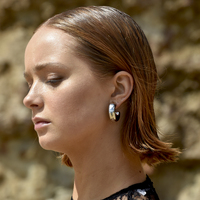 Lowen Chunky C Hoop Earrings (Silver)