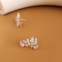 Emerson Crystal Leaf Climber Earrings
					