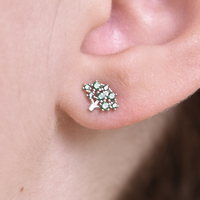 Little Broccoli Dainty Stud Earrings (Silver)