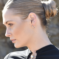 Tie A Knot Modern Hoop Earrings (Silver)