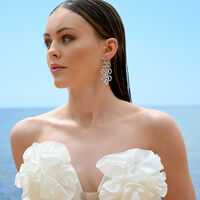 Lenore Sculptured Loop Mesh Earrings (Silver)